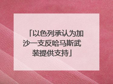 以色列承认为加沙一支反哈马斯武装提供支持