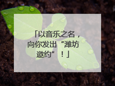 以音乐之名，向你发出“潍坊邀约”！