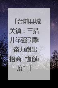 台前县城关镇：三措并举强引擎 奋力跑出招商“加速度”