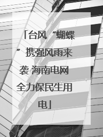 台风“蝴蝶”携强风雨来袭 海南电网全力保民生用电
