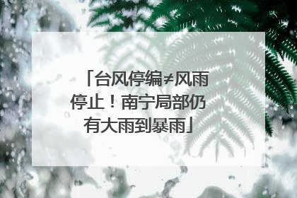 台风停编≠风雨停止！南宁局部仍有大雨到暴雨