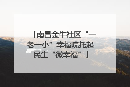 南昌金牛社区“一老一小”幸福院托起民生“微幸福”