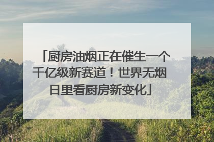 厨房油烟正在催生一个千亿级新赛道！世界无烟日里看厨房新变化