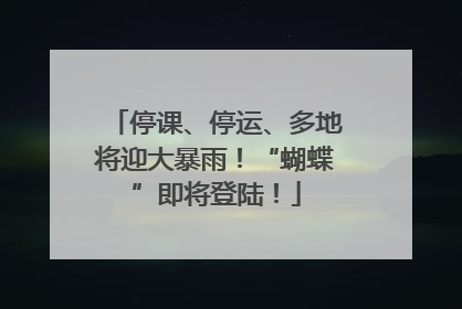停课、停运、多地将迎大暴雨！“蝴蝶”即将登陆！