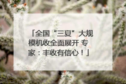 全国“三夏”大规模机收全面展开 专家：丰收有信心！