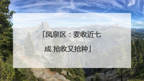 凤泉区：麦收近七成 抢收又抢种