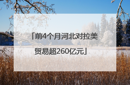 前4个月河北对拉美贸易超260亿元