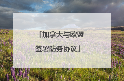 加拿大与欧盟签署防务协议