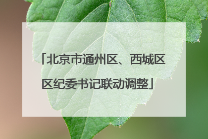 北京市通州区、西城区区纪委书记联动调整
