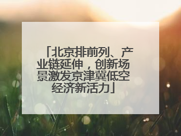 北京排前列、产业链延伸，创新场景激发京津冀低空经济新活力