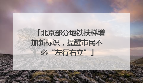 北京部分地铁扶梯增加新标识，提醒市民不必“左行右立”