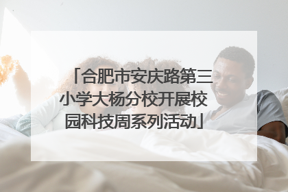 合肥市安庆路第三小学大杨分校开展校园科技周系列活动