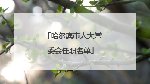 哈尔滨市人大常委会任职名单