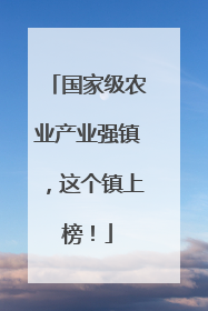 国家级农业产业强镇，这个镇上榜！