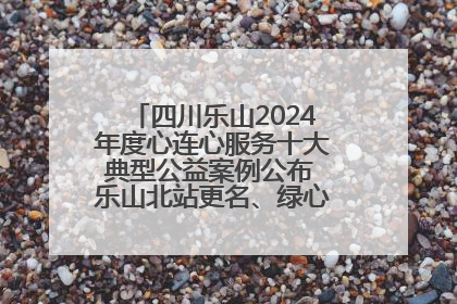 四川乐山2024年度心连心服务十大典型公益案例公布 乐山北站更名、绿心路井盖治理等上榜