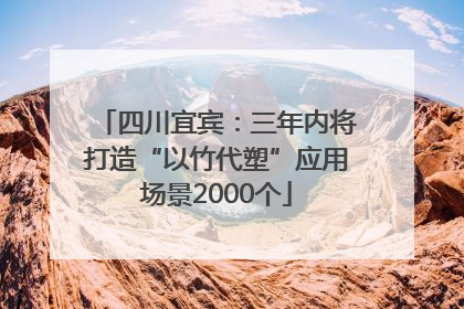 四川宜宾：三年内将打造“以竹代塑”应用场景2000个