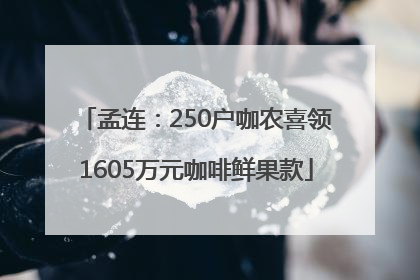 孟连：250户咖农喜领1605万元咖啡鲜果款
