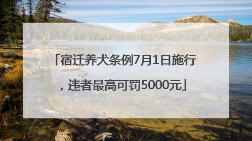 宿迁养犬条例7月1日施行，违者最高可罚5000元