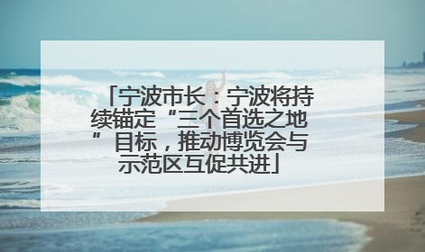 宁波市长：宁波将持续锚定“三个首选之地”目标，推动博览会与示范区互促共进