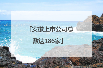 安徽上市公司总数达186家