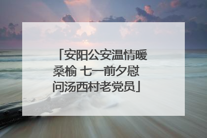 安阳公安温情暖桑榆 七一前夕慰问汤西村老党员