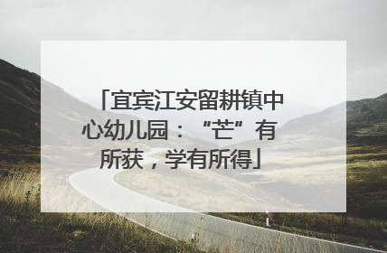 宜宾江安留耕镇中心幼儿园：“芒”有所获，学有所得