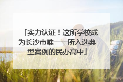 实力认证！这所学校成为长沙市唯一一所入选典型案例的民办高中