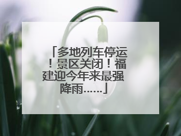 多地列车停运！景区关闭！福建迎今年来最强降雨……