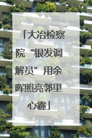 大冶检察院“银发调解员”用余晖照亮邻里心霾