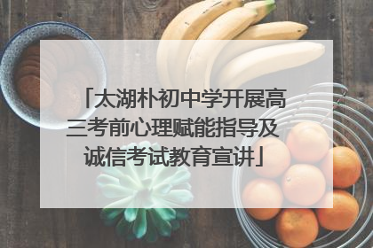 太湖朴初中学开展高三考前心理赋能指导及诚信考试教育宣讲