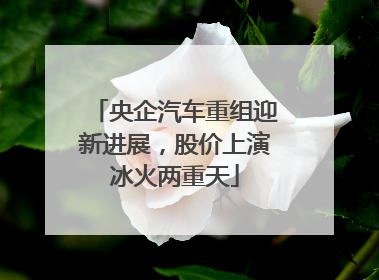 央企汽车重组迎新进展，股价上演冰火两重天