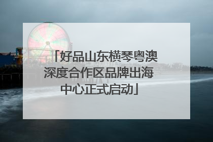 好品山东横琴粤澳深度合作区品牌出海中心正式启动