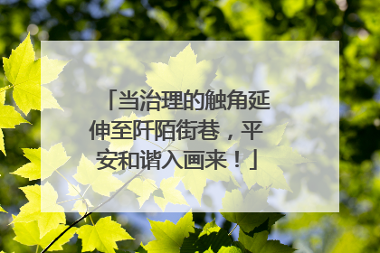 当治理的触角延伸至阡陌街巷，平安和谐入画来！