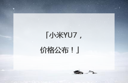 小米YU7，价格公布！