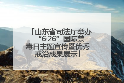 山东省司法厅举办“6·26”国际禁毒日主题宣传暨优秀戒治成果展示