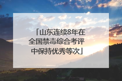 山东连续8年在全国禁毒综合考评中保持优秀等次