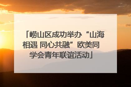 崂山区成功举办“山海相遇 同心共融”欧美同学会青年联谊活动