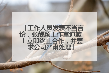 工作人员发表不当言论，张靓颖工作室道歉！立即终止合作，并要求公司严肃处理
