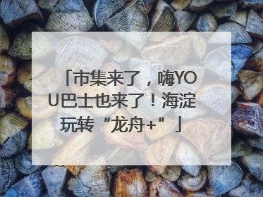 市集来了，嗨YOU巴士也来了！海淀玩转“龙舟+”