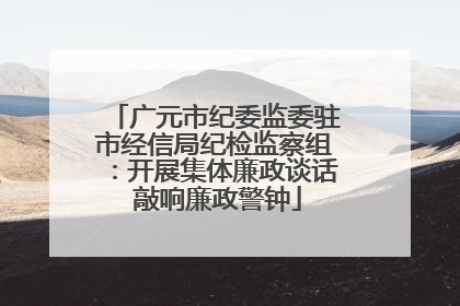 广元市纪委监委驻市经信局纪检监察组：开展集体廉政谈话 敲响廉政警钟