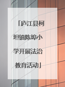 庐江县柯坦镇陈埠小学开展法治教育活动
