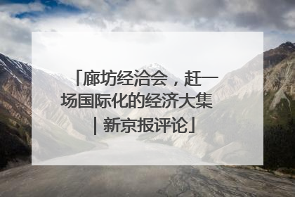 廊坊经洽会，赶一场国际化的经济大集｜新京报评论