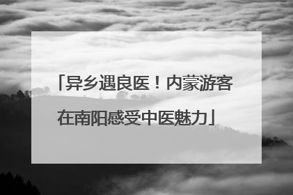 异乡遇良医！内蒙游客在南阳感受中医魅力