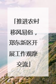 推进农村移风易俗，郑东新区开展工作观摩交流