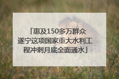 惠及150多万群众 遂宁这项国家重大水利工程冲刺月底全面通水