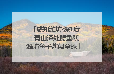 感知潍坊·深1度丨青山深处鲟鱼跃 潍坊鱼子酱闯全球