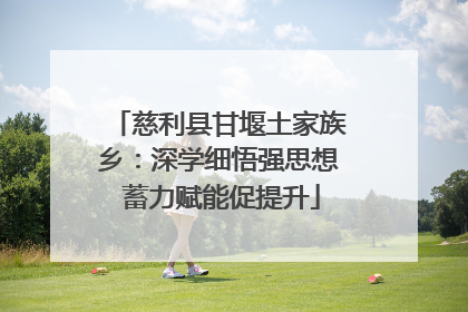 慈利县甘堰土家族乡：深学细悟强思想 蓄力赋能促提升