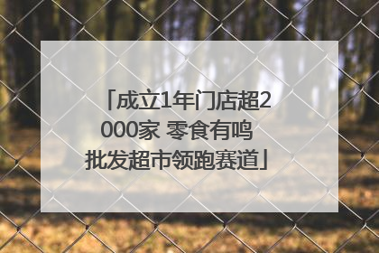 成立1年门店超2000家 零食有鸣批发超市领跑赛道
