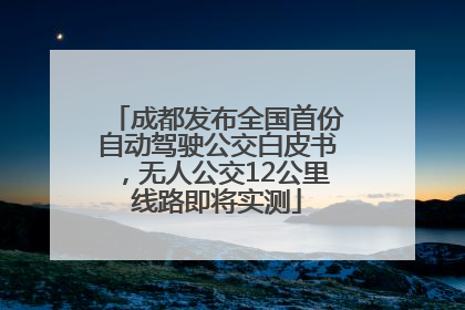成都发布全国首份自动驾驶公交白皮书，无人公交12公里线路即将实测