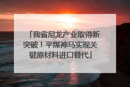 我省尼龙产业取得新突破！平煤神马实现关键原材料进口替代